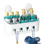 Shower Caddy Shelf Basket Suction Cups Drill Free Bathroom Kitchen Organiser