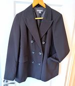 Primark Women’s Black Double Breasted Lined Twill Polyester Blazer UK 14