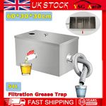 Commercial Grease Trap Waste Water Oil Fat Filter 6KG Stainless Steel Restaurant