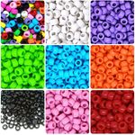 100- 3000  High Quality acrylic Pony Beads, opaque, various colours 9 x 6 mm