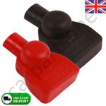 2x Battery Terminal Cover Japanese Vehicles Oval Minus (-) Black (+) Red