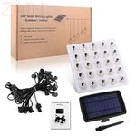 25ft Solar and or USB Charging LED Outdoor string G40 clear glass bulb lights