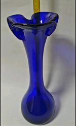 Sweden Seda Glass Vase Vase Glass Vase Blue/Clear 30cm Vintage 1960s