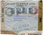Brazil 1943 Airmail Cover Sao Paulo Africa London Sweden 3x Censorship /1393