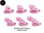 V6 Cage Pink 3D Nylon Resin Male Chastity Device Double-Arc Cuff Rings UK