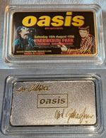 Oasis Gold Silver Bar Signed Liam Gallagher Old 90s Retro Music Noel Manchester