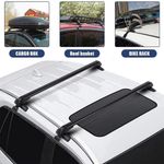 Pair 105CM Universal BLACK Aluminium Lockable Car Roof Rack Bars No Rail Carrier