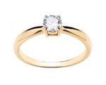 9ct Yellow Gold on Silver 0.50ct Simulated Solitaire Engagement Ring size J - U