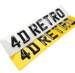4D UK RETRO NUMBER PLATES - BEVELLED DIAMOND PLATES (PAIR) ROAD LEGAL - PAIR