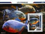 PIRANHAS Piranha Fish/Fishes MNH 1v-Stamp Sheet #204 (2020 Chad)