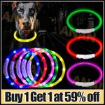 USB Rechargeable LED Dog Pet Collar Flashing Luminous Safety Night Light Up UK