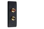 2x RCA / Phono Audio AV Speaker Wall plate - Slim Line - Matt Black - Non Solder