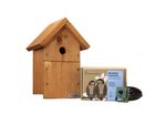 Wired Night Vision Bird Box Camera, Hanging Wooden Bird House And TV Cables