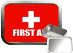 Red First Aid 2oz Silver Tobacco Tin, Airtight sealed Tobacco Tin, Storage Tin