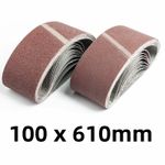 100 x 610mm Sanding Belts DURABLE 4'' x 24'' fits Makita Bosch Belt Grits 40-120