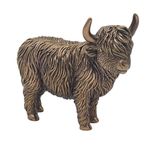 Highland Cow figurine stood Leonardo Reflections Bronzed gift collectable boxed