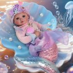 15" Mermaid Baby Doll Realistic Soft Lifelike Mermaid Toy Gift for Kids