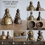 Vintage Brass Lady Bell Pair Victorian Style Figurines Decorative