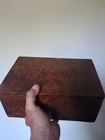 Stunning Vintage Walnut Box With Lock(no Key) Needs Some Refurbishing Or Tlc