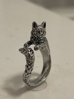 Vintage Silver Cat Ring Adjustable