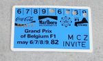 1982 Belgian F1 GP Gilles Villeneuve fatal accident original tickets invite card