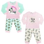Baby Girl Minnie Mouse Pyjamas Disney Pink Green Nightwear 6 - 24 Months