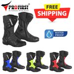 Men Motorcycle Boots Waterproof Leather Motorbike Boot UK Size CE Armoured Shoes