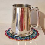 Sheffield England Pewter Beer Tankard Mug Engraved "Hand Crafted In Sheffield" 
