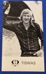 Chris Tarrant Tiswas Autograph Small Postcard Black And White