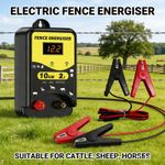 10KM Electric Fence Energiser 2J 12v /220v Battery Powered Fencer IPX5 Outdoor
