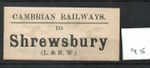 Cambrian Railways CR - Luggage Label (95) - Shrewsbury LNW