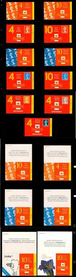 1990s QEII Machin 1st & 2nd etc Barcode SAMPLE Booklets & Point of Sale Cards