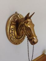 Vintage Brass Horse Head Wall Mounted sculpture figurine plaque 