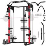 SPORTNOW Power Cage Power Rack with Cable Pulley System