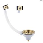Brushed Brass Kitchen Sink  Strainer Waste.Overflow Square and round overflow