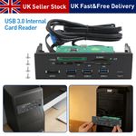 5.25" Internal Card Reader Media Dashboard PC Front Panel Type-C USB 3.0 eSATA