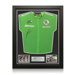 Sir Mark Cavendish Signed Tour De France Green Jersey. Standard Frame