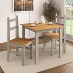 Corona Grey Dining Table Set 2 Seater Rio Solid Mexican Pine Wood Dining Table