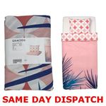 IKE GRACIOS Cotton Blend Duvet Cover Bedding Set With Pillowcases Single 150X200