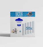 Bluewater 50x20g Chlorine Tablets + Floating Dispenser + 10x Test Strips