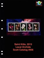 $10.50 Scott Value - 2013 ST KITTS Orchids s/s Flowers Caribbean CV MNH NH UMM