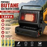 Portable Butane 2 in 1 Gas Heater Heating Stove Burner for Outdoor + 4 gas