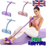 Tension Rope 4 Tube Elastic Pedal Ankle Puller Abdominal Exerciser Fitness Sport