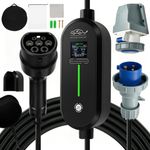 Type 2 EV Portable Charger UK Plug Electric Vehicle Car Charger 7KW 32AMP IP66