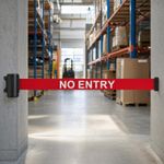 Retractable Belt Barrier Wall Mount Red Tape 4.7m Safety No Entry