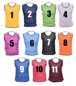 10 FOOTBALL MESH TRAINING SPORTS BIBS NUMBERED (1-10 OR number of your choice)