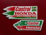 CASTROL OIL HONDA WORLD SUPER BIKE TT RACING VINYL DECAL STICKERS x 2 UK SELLER