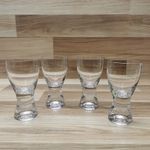 Set of 4 Heavy Stem Clear Glass Wine Glasses / Goblets - 170ml