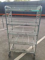 Mesh Wire Sorting Trolley - Warehouse Picking Cart with Dividers - Zinc Plated