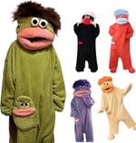 Silly Wearable, Funny Green Monster Plush Pajamas & Hooded One-Piece Loungewear